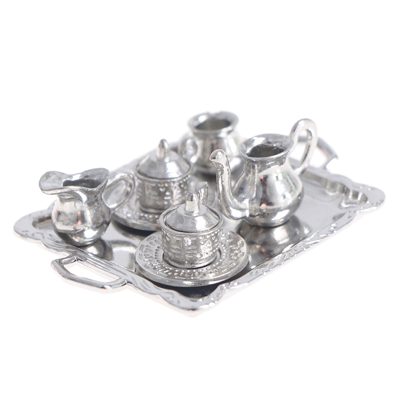 Coffee Tea And Sugar Set - 10 pçs/set 1/12 casa de bonecas